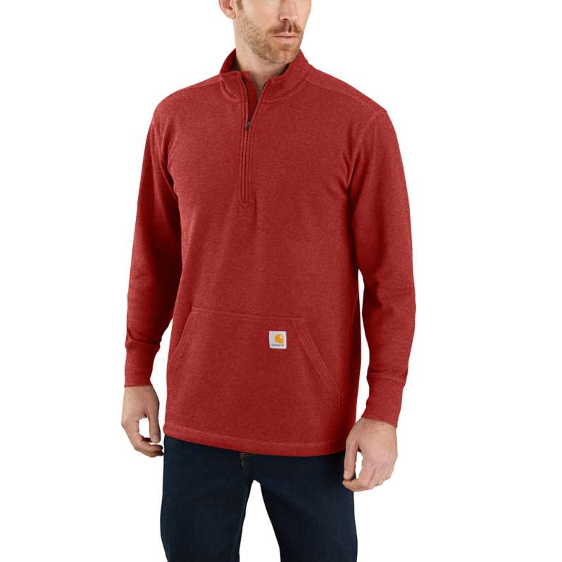 Carhartt  Chili Pepper Heather Relaxed Fit Heavyweight Long-Sleeve 1/2 Zip Thermal Shirt