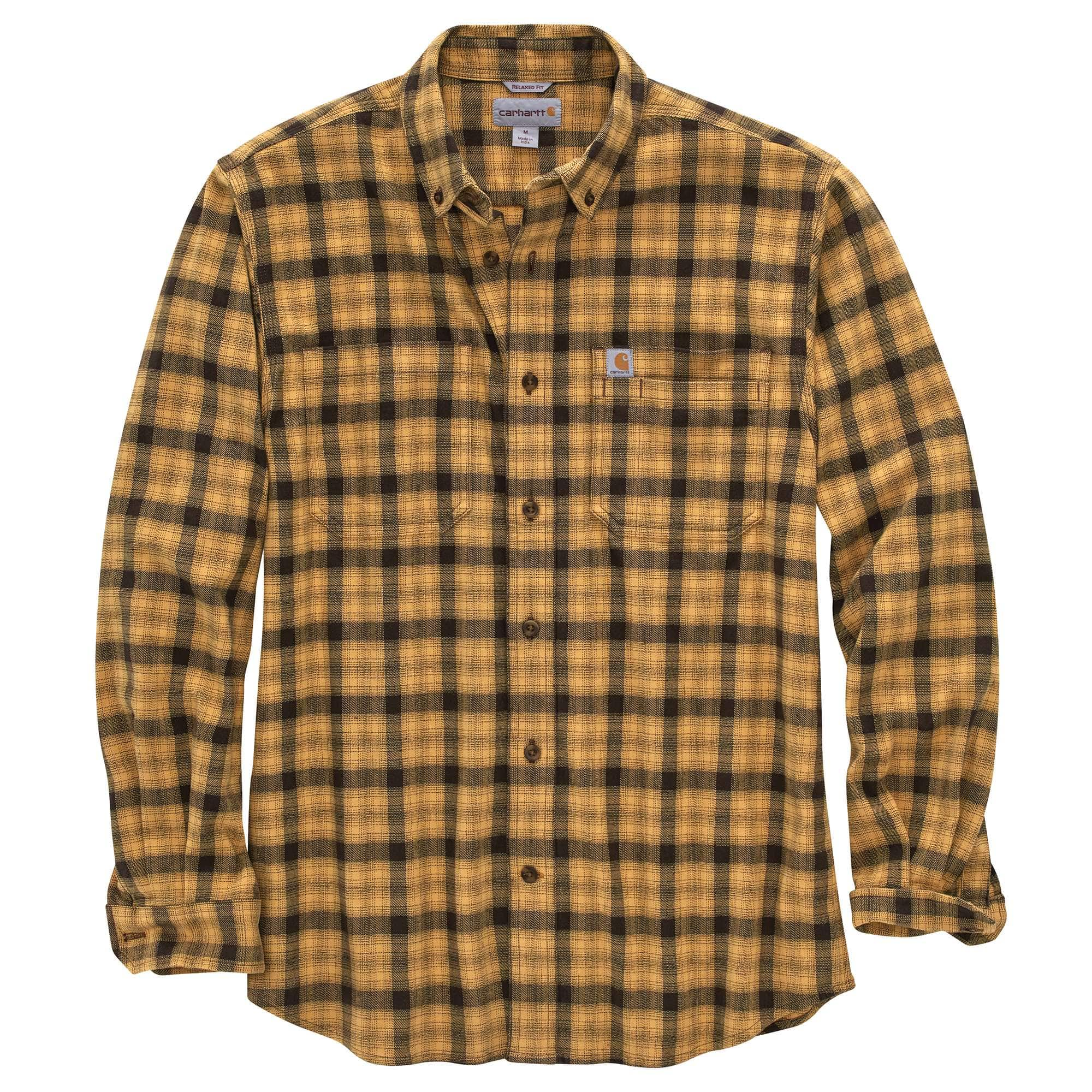 Mens Carhartt® Rugged Flex® Relaxed Fit Flannel Long Sleeve Plaid Shirt Carhartt