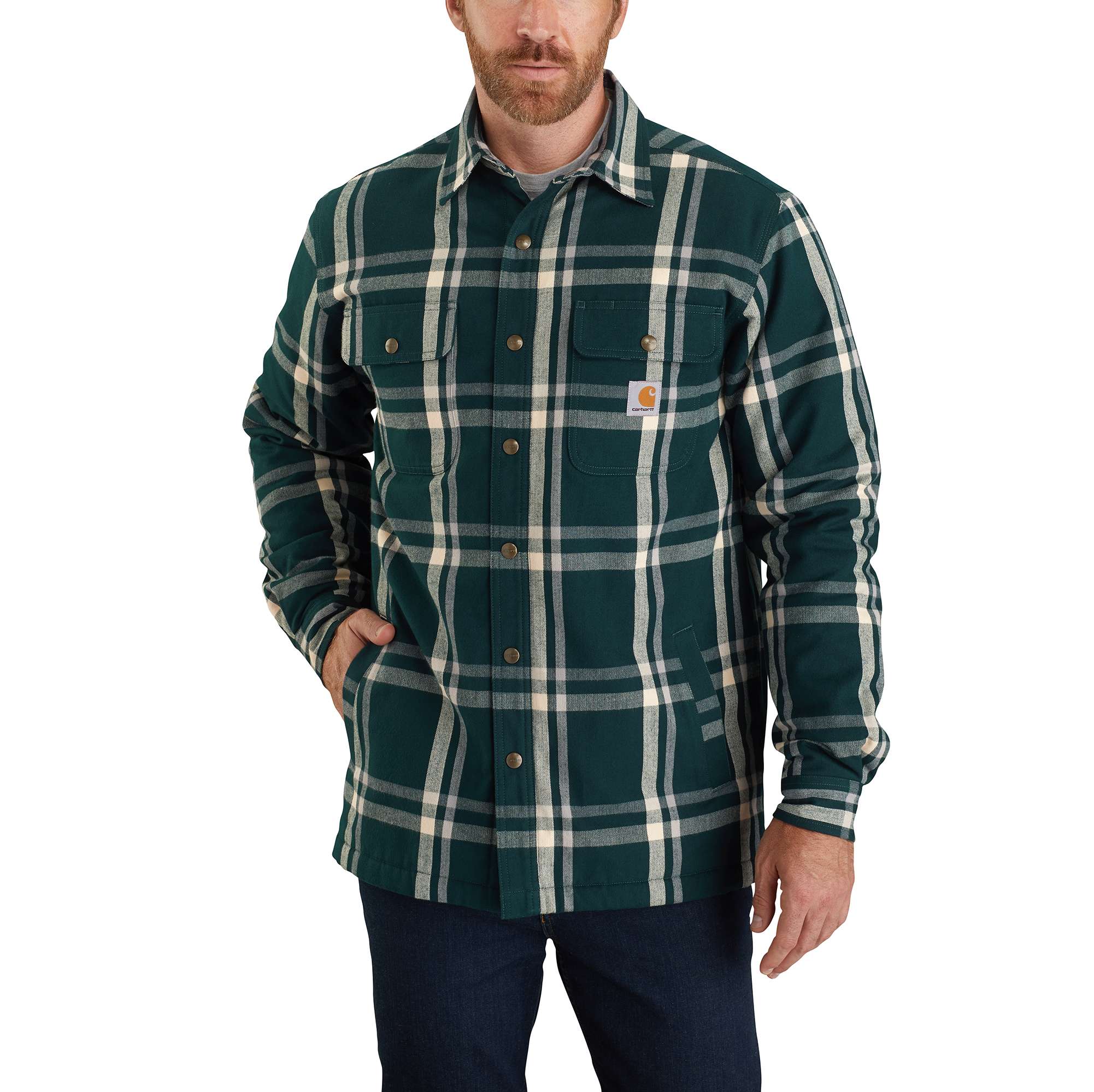 carhartt sherpa lined flannel shirt