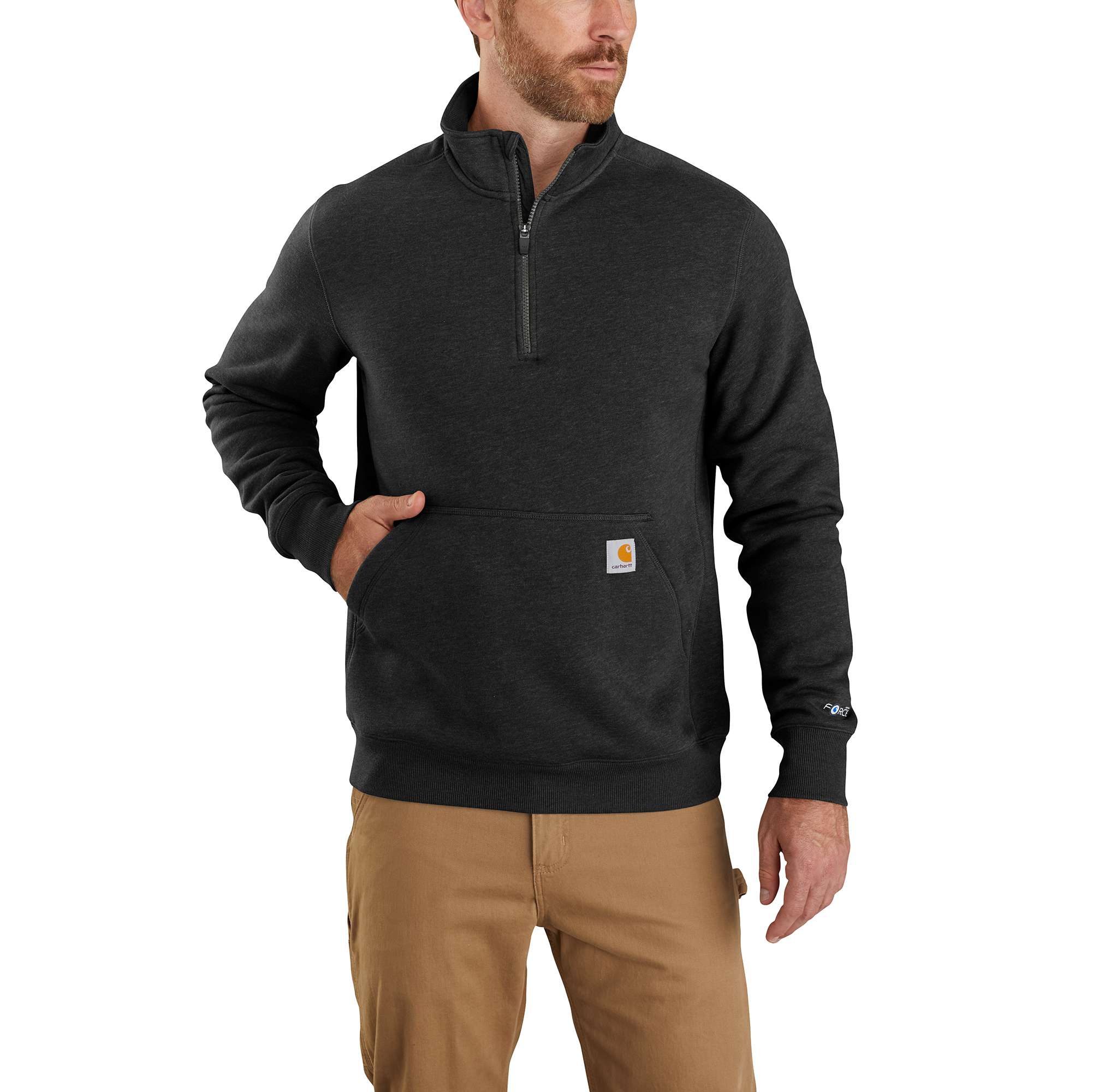 Men's Carhartt Force® Relaxed Fit Midweight 1/4 Zip Pocket Sweatshirt ...