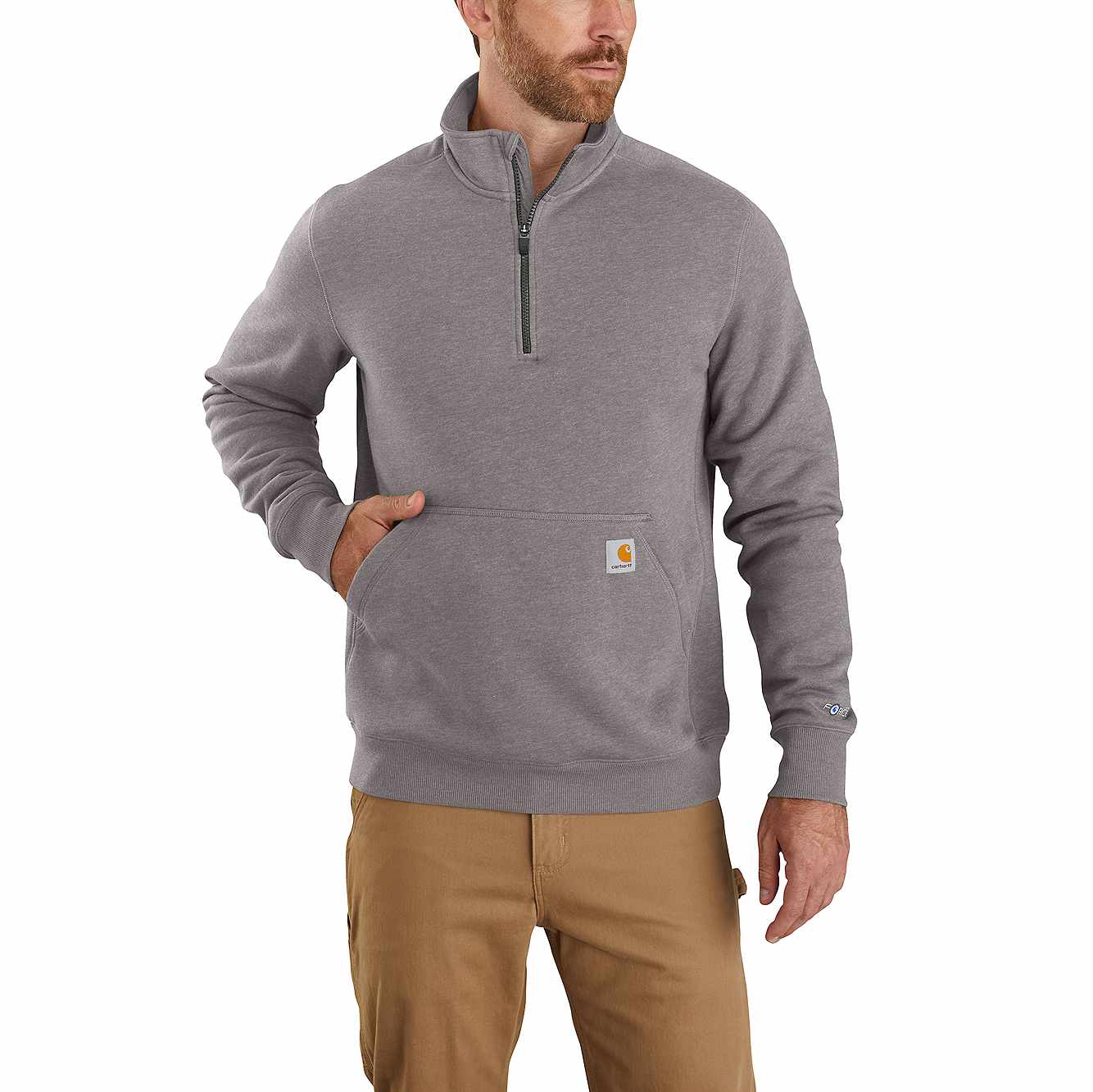 Men's Carhartt Force® Relaxed Fit Midweight 1/4 Zip Pocket Sweatshirt ...
