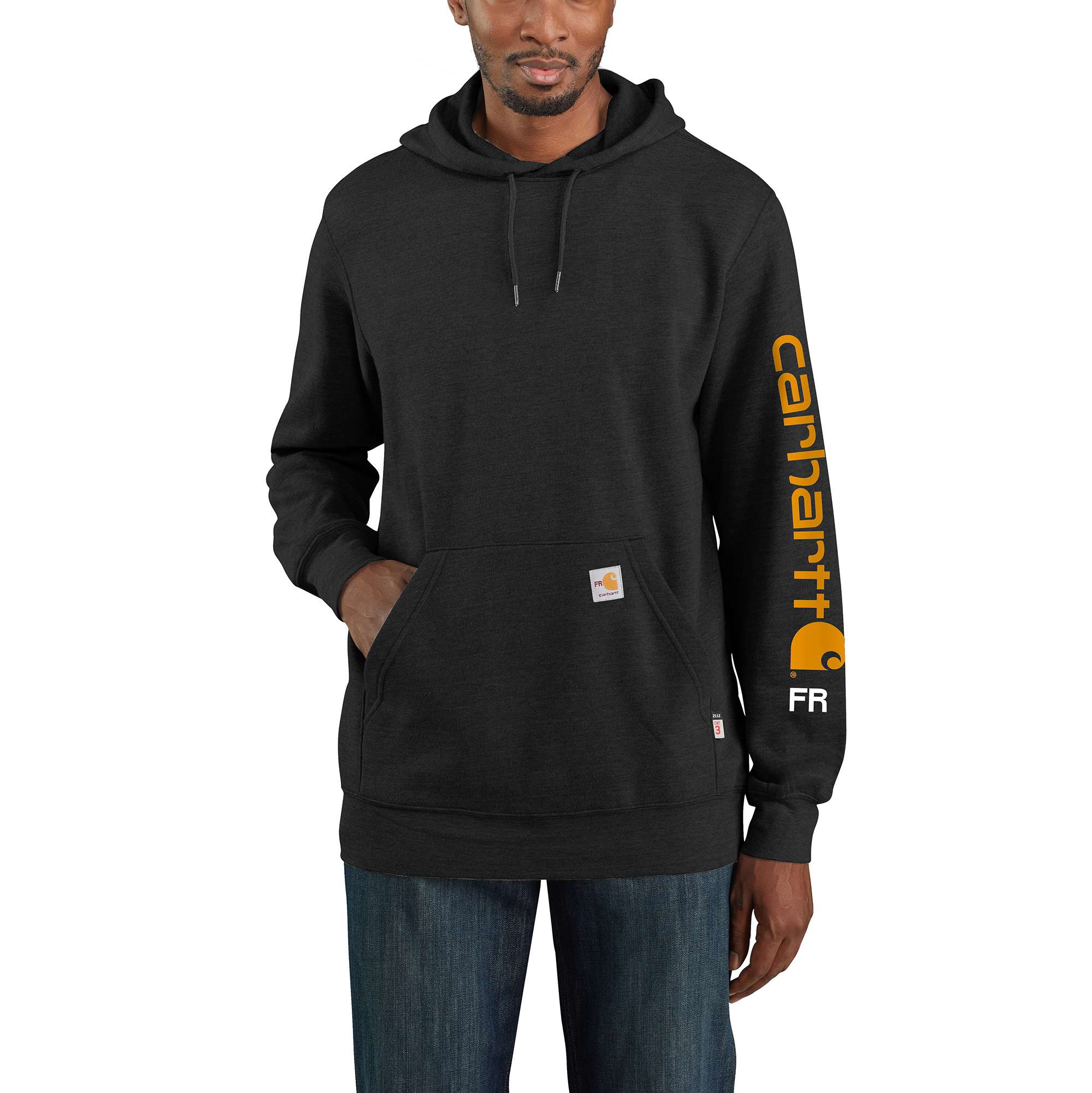 Additional thumbnail 1 of Flame-Resistant Carhartt Force® Loose Fit Midweight Hooded Logo Graphic Hoodie