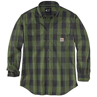Carhartt Men's Navy/Chili Pepper Flame Resistant Force Rugged Flex® Loose Fit Twill Long-Sleeve Plaid Shirt