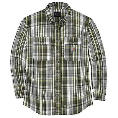 Carhartt Men's Succulent Flame Resistant Force Rugged Flex® Loose Fit Twill Long-Sleeve Plaid Shirt