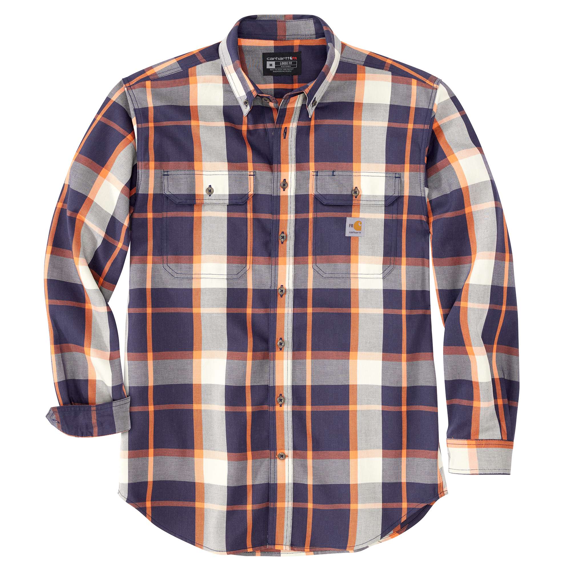 Carhartt Flame Resistant Force Rugged Flex® Loose Fit Twill Long-Sleeve Plaid Shirt