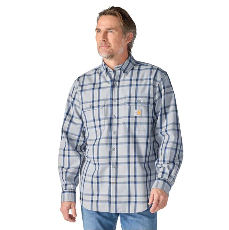 Carhartt  Navy/Carhartt Gray FR LS Plaid Shirt