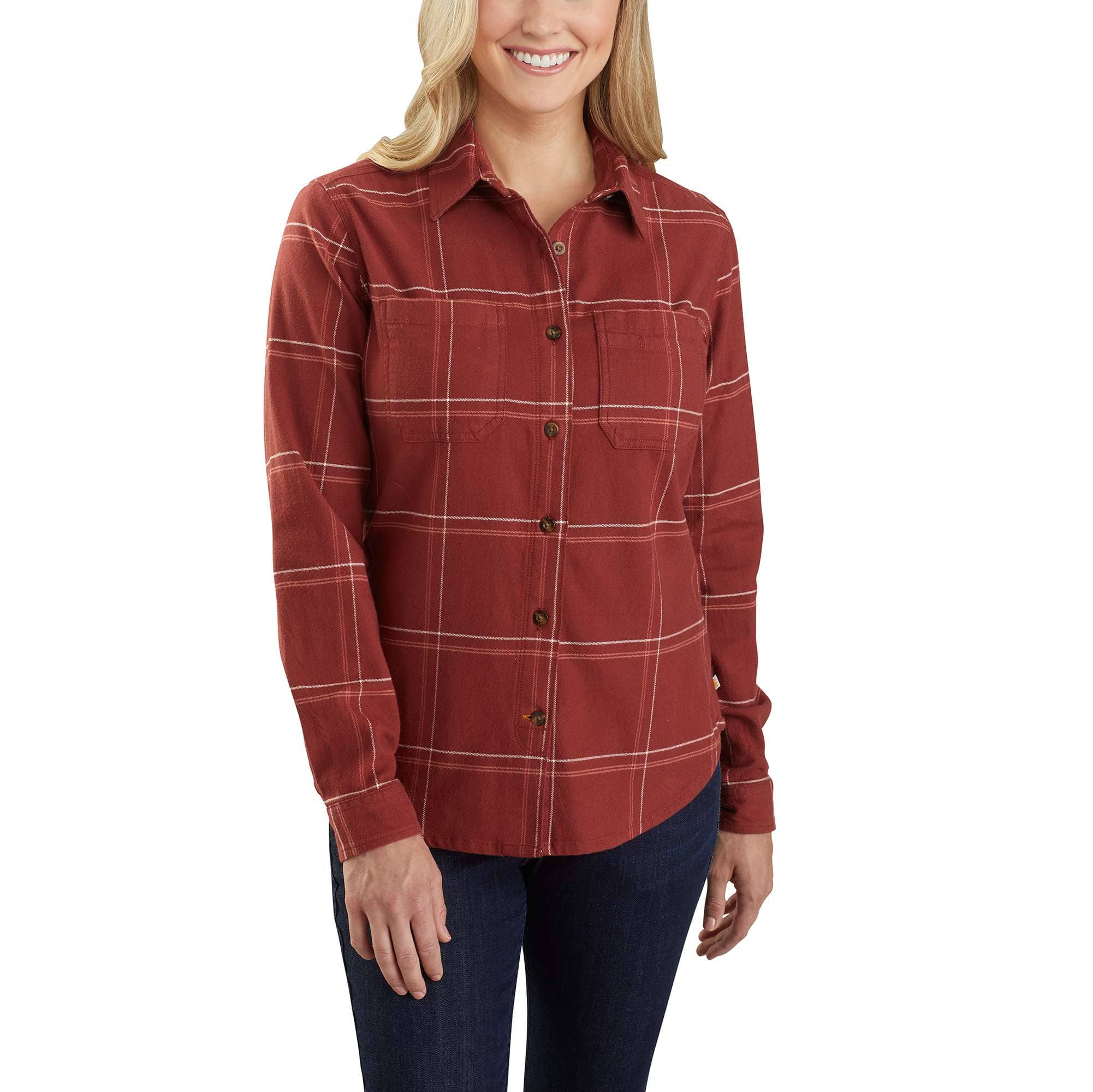 Women's Carhartt® Rugged Flex® Relaxed Fit Flannel Plaid Shirt | Carhartt