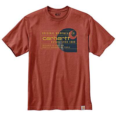 Carhartt Men's Auburn Heather Relaxed Fit Heavyweight Short-Sleeve Workwear Graphic T-Shirt