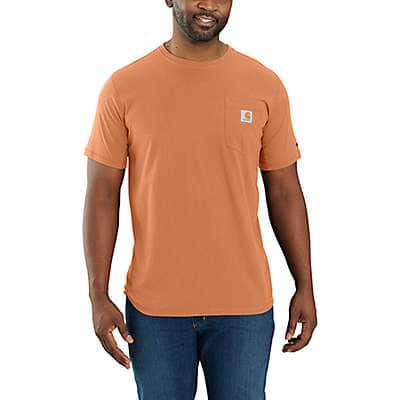 Carhartt Men's Desert Orange Heather Carhartt Force® Relaxed Fit Midweight Short-Sleeve Pocket T-Shirt