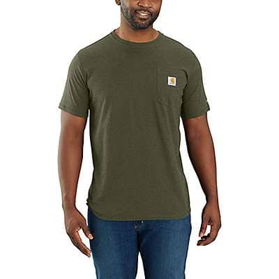 Carhartt Men's Slate Green Heather Carhartt Force® Relaxed Fit Midweight Short-Sleeve Pocket T-Shirt