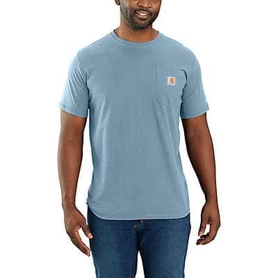 Carhartt Men's Scout Blue Heather Carhartt Force® Relaxed Fit Midweight Short-Sleeve Pocket T-Shirt