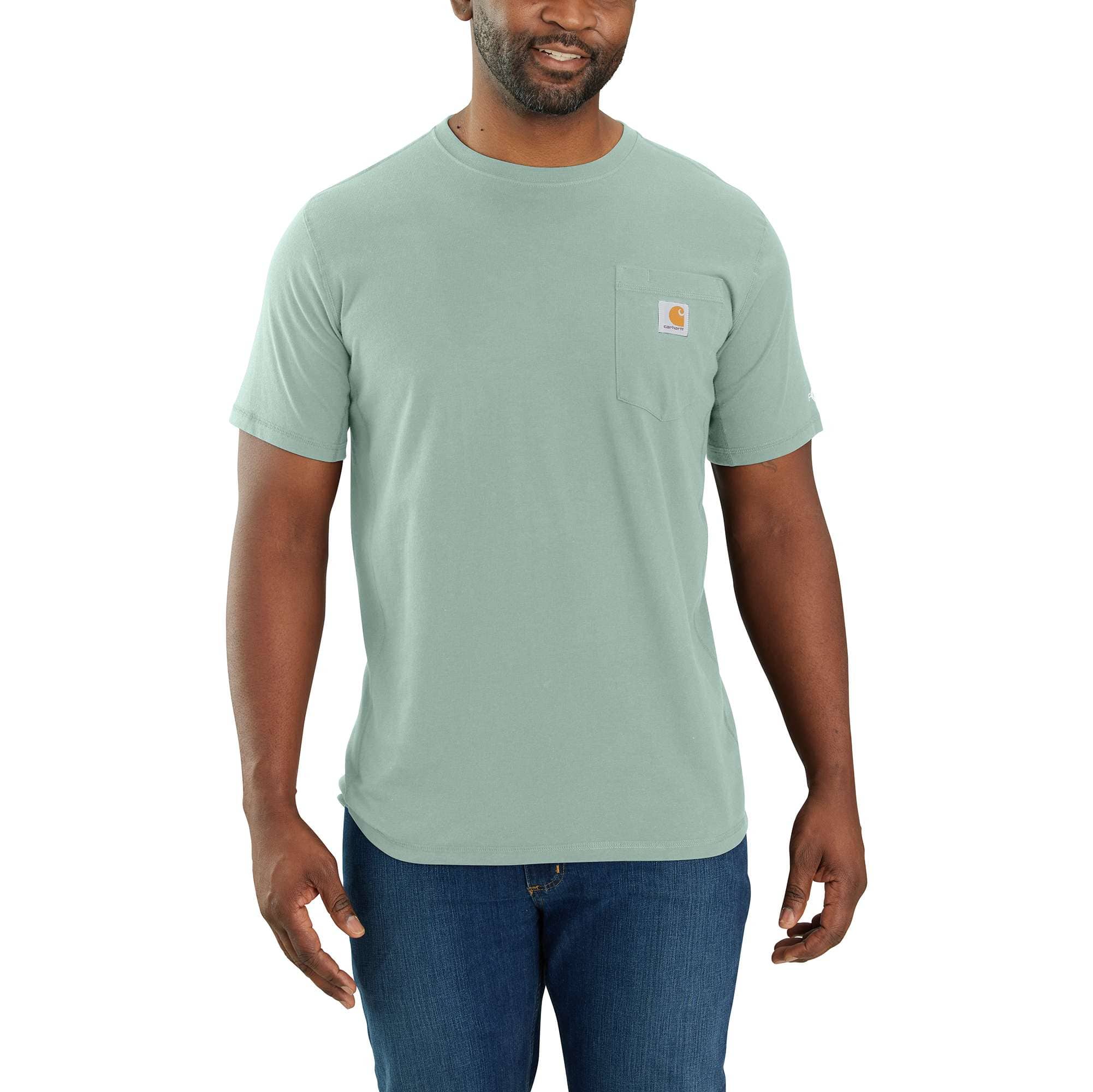 Carhartt Men's Yellow Curry Carhartt Force® Relaxed Fit Midweight Short-Sleeve Pocket T-Shirt