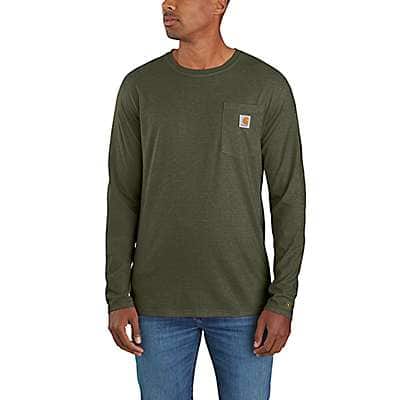 Carhartt Men's Navy Carhartt Force® Relaxed Fit Midweight Long-Sleeve Pocket T-Shirt