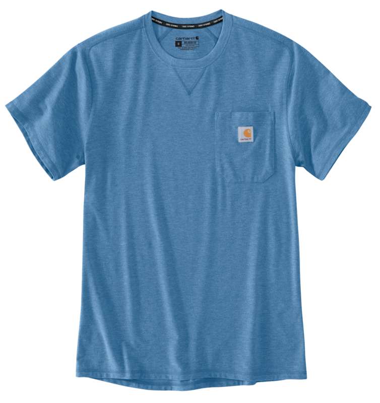 Carhartt  Blue Lagoon Heather Carhartt Force Extremes® Relaxed Fit Lightweight Short-Sleeve Pocket T-Shirt