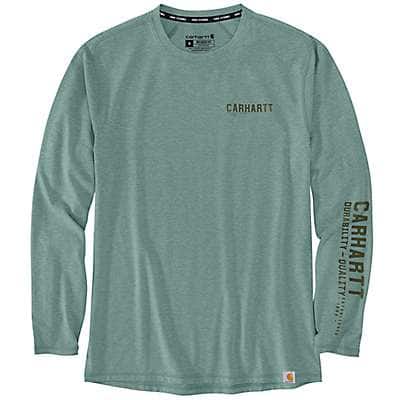 Carhartt Men's Succulent Heather Carhartt Force Extremes® Relaxed Fit Lightweight Long-Sleeve Logo Graphic T-Shirt