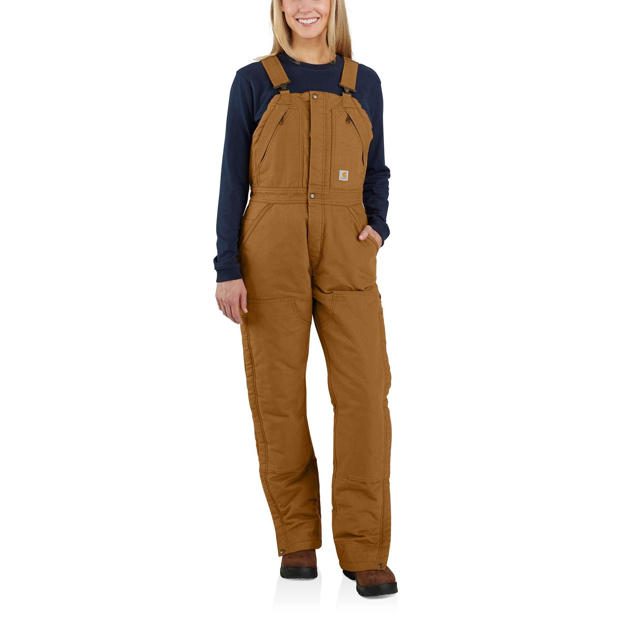  Carhartt Women's Super Dux Relaxed Fit Insulated Bib Bottoms  and Overalls, Black, X-Small US : Clothing, Shoes & Jewelry