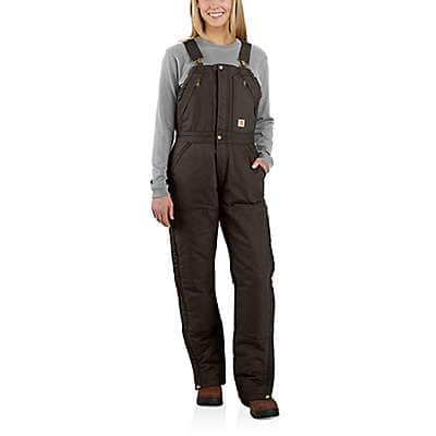 Carhartt Women's Black Women's Loose Fit Washed Duck Insulated Biberall - 3 Warmest Rating
