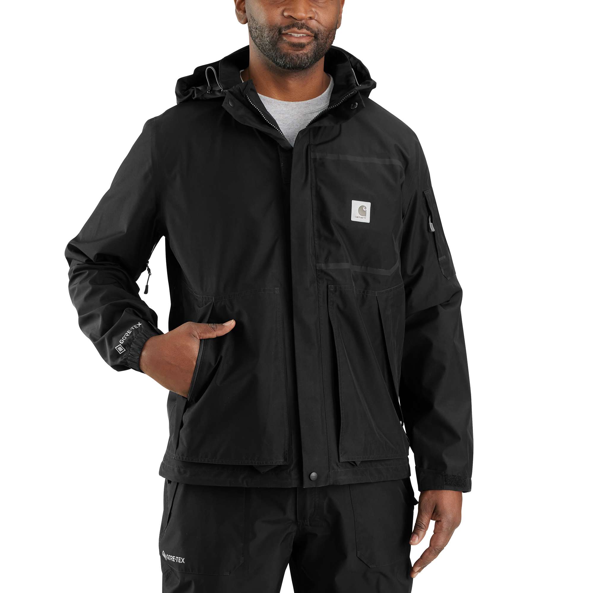 Carhartt Men's Black Storm Defender® Relaxed Fit Lightweight GORE-TEX Jacket