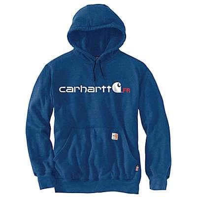 Carhartt Men's Lakeshore Flame-Resistant Carhartt Force® Loose Fit Midweight Hooded Logo Graphic Sweatshirt
