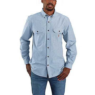 Carhartt Men's Dark Blue Loose Fit Midweight Chambray Long-Sleeve Shirt