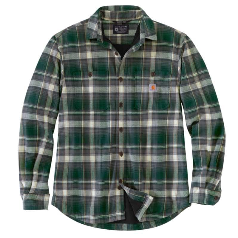 Carhartt  Canopy Green Rugged Flex® Relaxed Fit Midweight Flannel Fleece-Lined Shirt