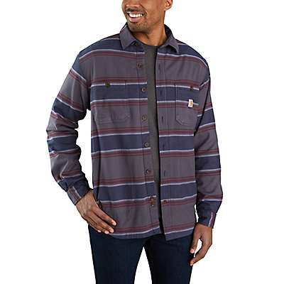 Carhartt Men's Shadow Stripe Rugged Flex® Relaxed Fit Midweight Flannel Fleece-Lined Shirt