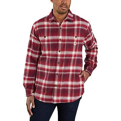 Carhartt Men's Oxblood Rugged Flex® Relaxed Fit Midweight Flannel Fleece-Lined Shirt