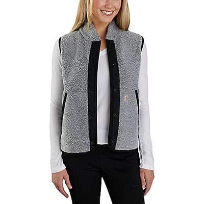 Carhartt Women's Granite Heather Relaxed Fit Fleece Button-Front Vest