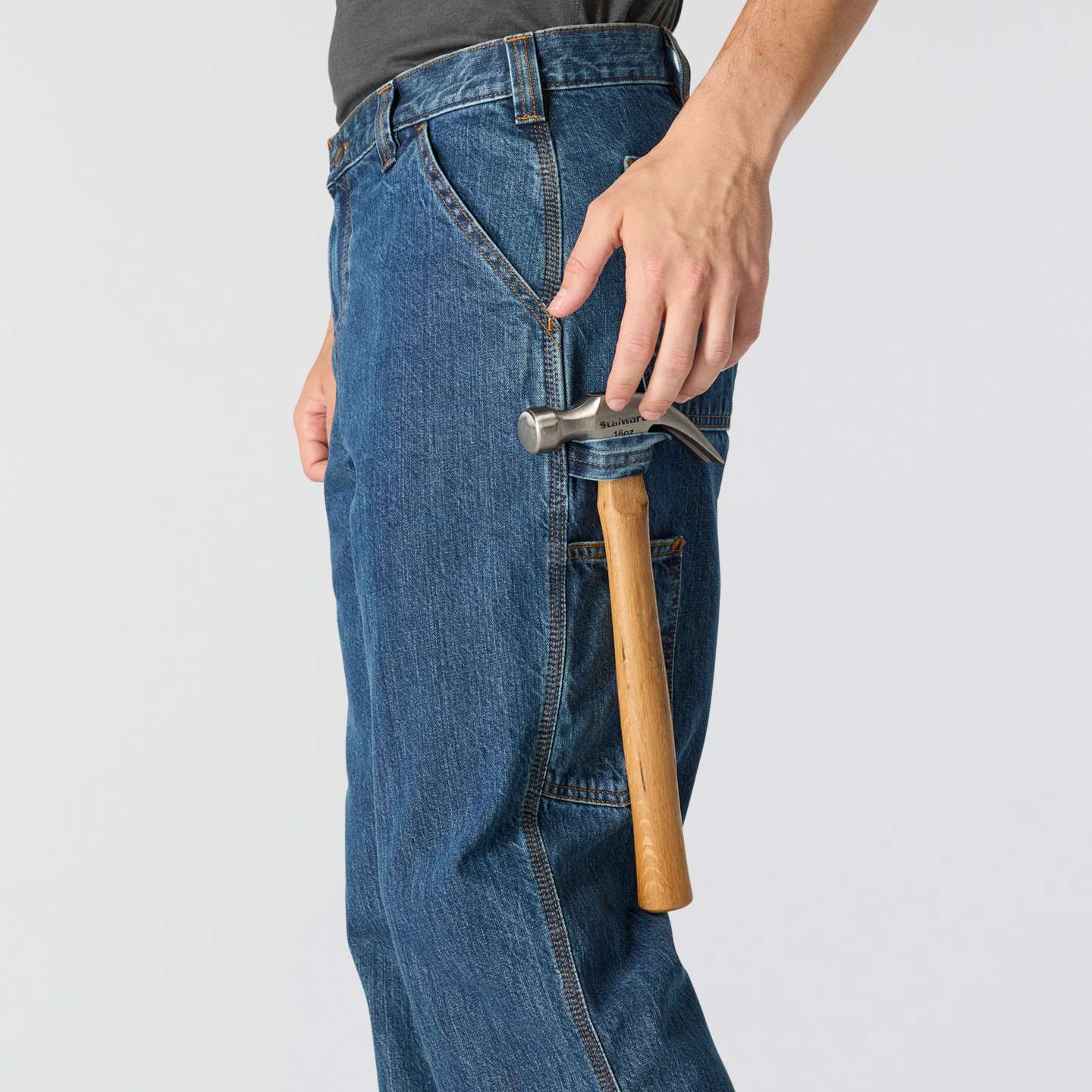 Мужские брюки Carhartt Loose Straight Denim Dungaree, цвет: Canal — фото 3