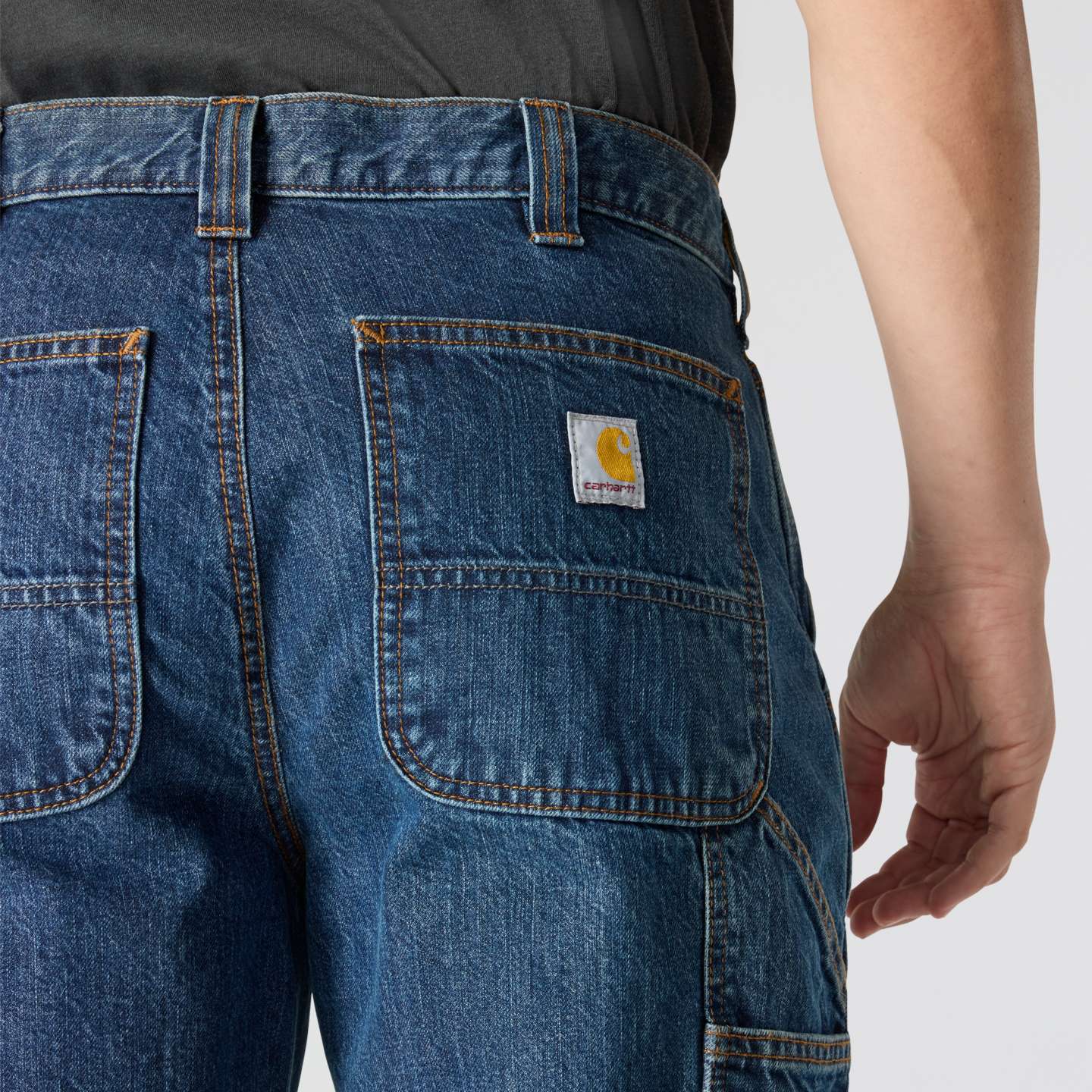 Мужские брюки Carhartt Loose Straight Denim Dungaree, цвет: Canal — фото 5