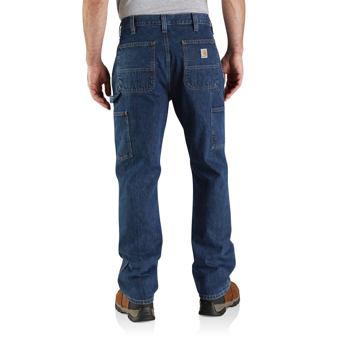 Мужские брюки Carhartt Loose Straight Double-Front Denim Dungaree, цвет: Canal — фото 2