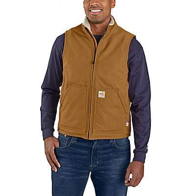 Carhartt Men's Carhartt Brown Flame-Resistant Duck Sherpa Lined Vest