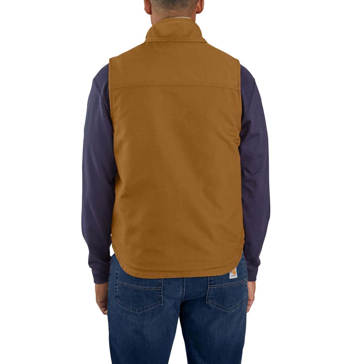 Мужской жилет Carhartt FR Duck Mock Neck Vest, цвет: Коричневый — фото 3
