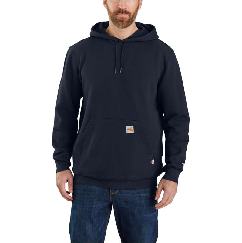 Carhartt  Navy Flame-Resistant Carhartt Force® Loose Fit Midweight Hooded Sweatshirt