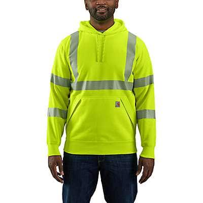 Carhartt Men's Brite Lime High-Visibility Loose Fit Midweight Class 3 Hoodie