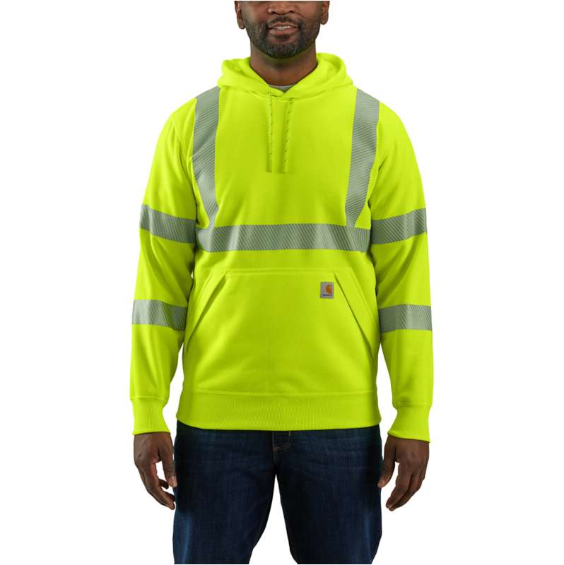 Carhartt Men's High-Visibility Loose Fit Midweight Thermal-Lined Full-Zip Class 3 Sweatshirt | Brite Lime | XL