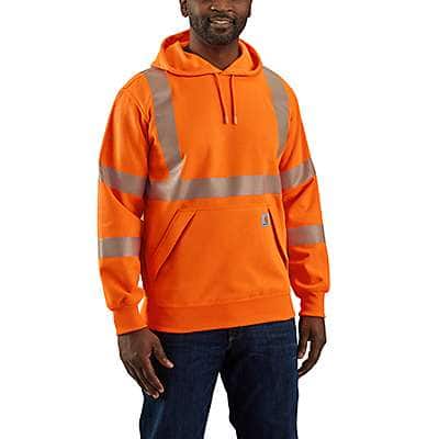 Carhartt Men's Brite Orange High-Visibility Loose Fit Midweight Class 3 Hoodie