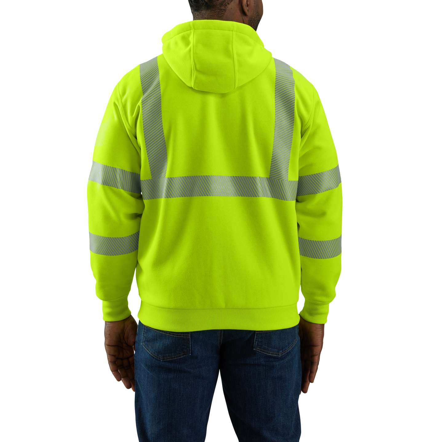 Мужская толстовка Carhartt HV на молнии с утепленной подкладкой, сигнальная, класс 3, цвет: Лаймовый — фото 2
