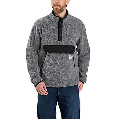 Carhartt Men's Night Blue Heather Relaxed Fit Fleece Snap Front Jacket - 2 Warmer Rating