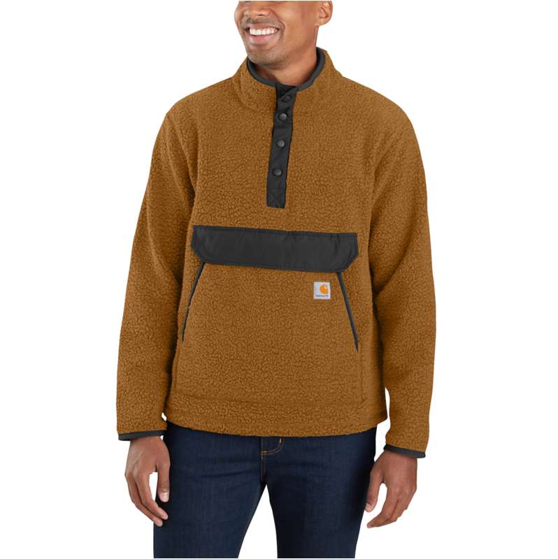 Carhartt Men's Relaxed Fit Snap Front Fleece Pullover Jacket