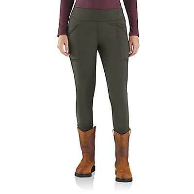 Carhartt Women's Oyster Gray Women's Force Fitted Heavyweight Lined Legging