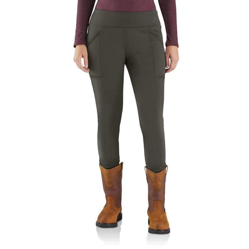 Carhartt  Oyster Gray Women's Force Fitted Heavyweight Lined Legging