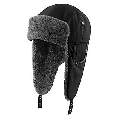 Carhartt Men's Black Rain Defender® Canvas Trapper Hat