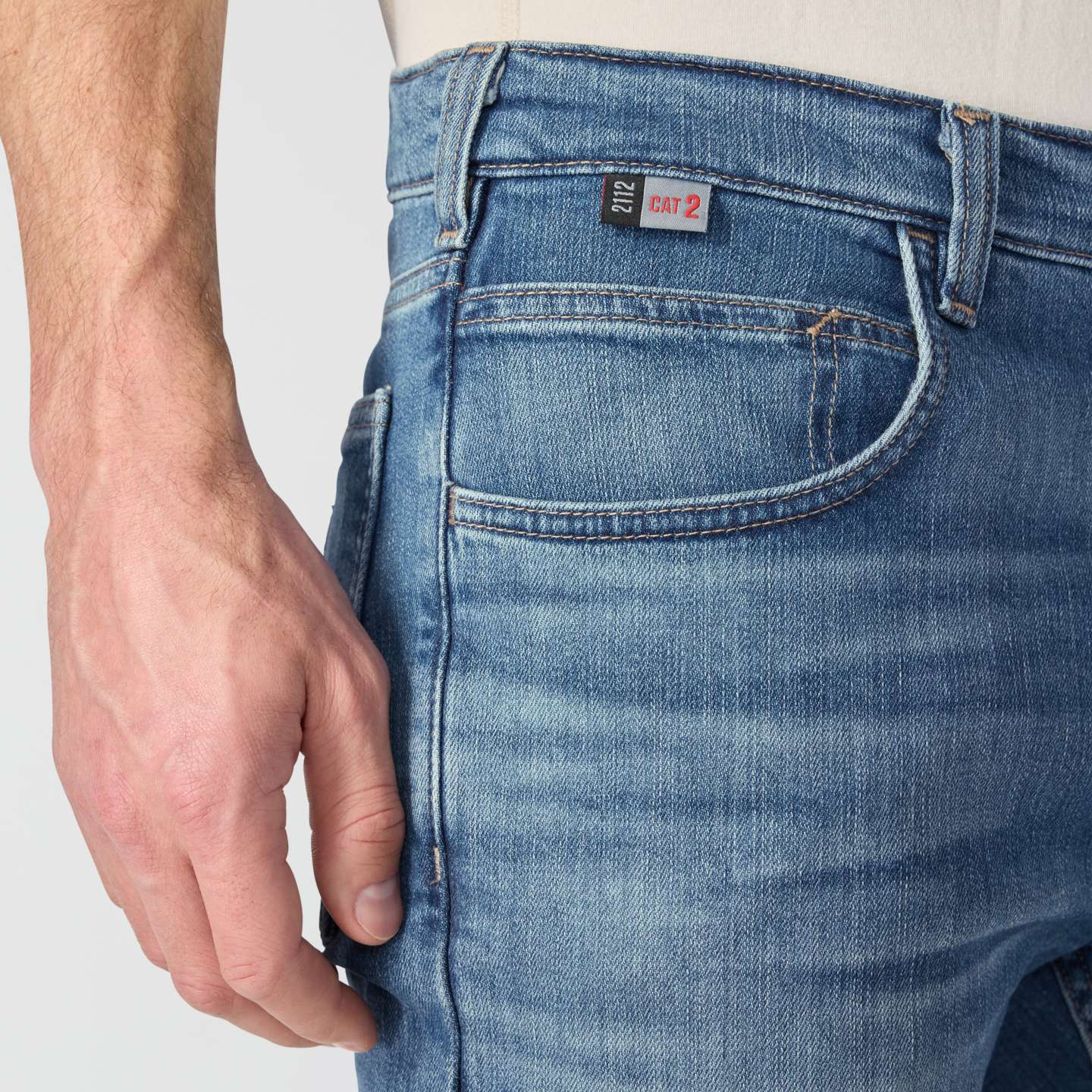 Мужские джинсы Carhartt FR Slim Straight Rugged Flex™ Jean, цвет: Cascade — фото 3