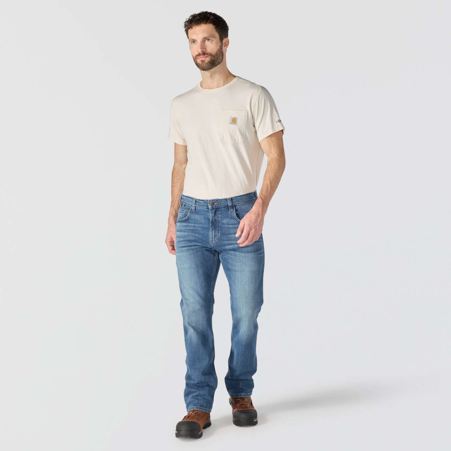Мужские джинсы Carhartt FR Slim Straight Rugged Flex™ Jean, цвет: Cascade — фото 4