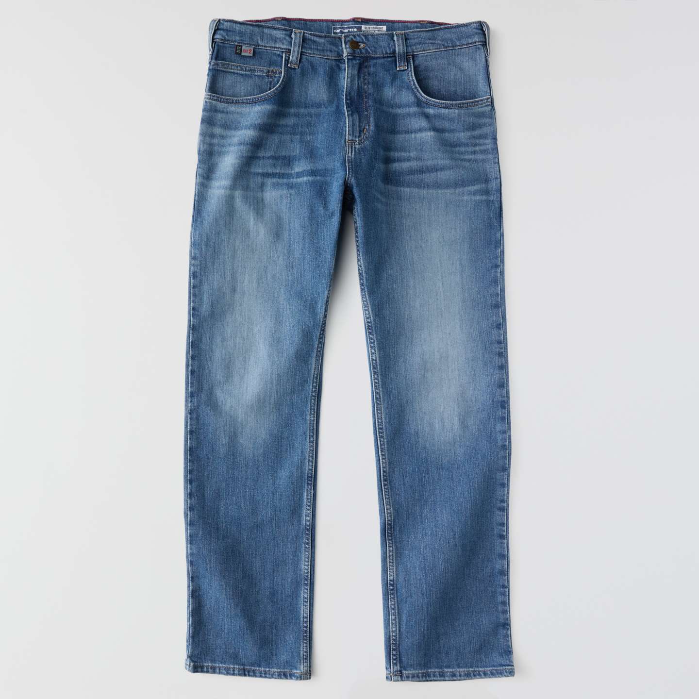 Мужские джинсы Carhartt FR Slim Straight Rugged Flex™ Jean, цвет: Cascade — фото 10
