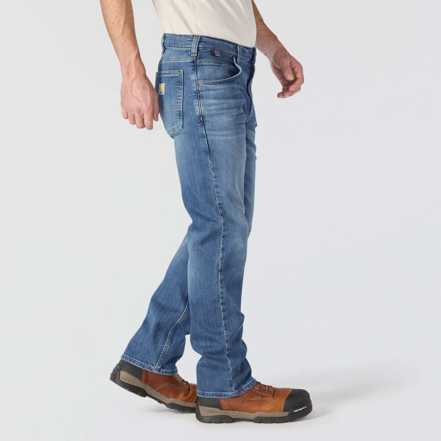 Мужские джинсы Carhartt FR Slim Straight Rugged Flex™ Jean, цвет: Cascade — фото 5