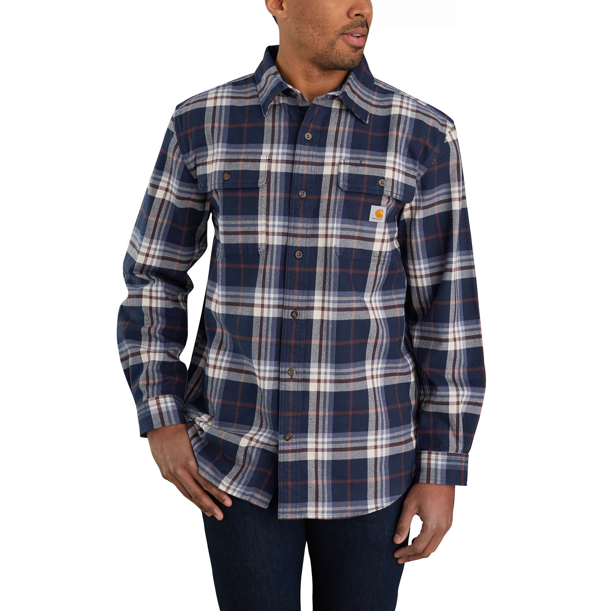 Loose Fit Heavyweight Flannel Long-Sleeve Plaid Shirt | CCGEsite