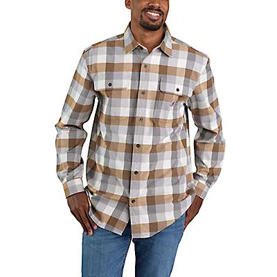 Carhartt Men's Asphalt Loose Fit Heavyweight Flannel Long-Sleeve Plaid Shirt