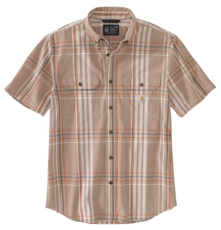 Carhartt  Warm Taupe Loose Fit Midweight Short-Sleeve Plaid Shirt
